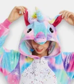 Adult Unicorn Onesie – Cozy Rainbow Hooded Pajamas Costume