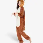 Side view of a comfortable Lion Onesie For Adults showing its relaxed fit.