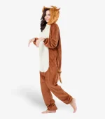 Side view of a comfortable Lion Onesie For Adults showing its relaxed fit.