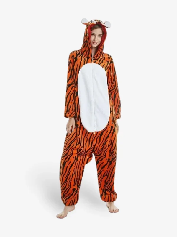 Tiger Onesie for Adults Front View
